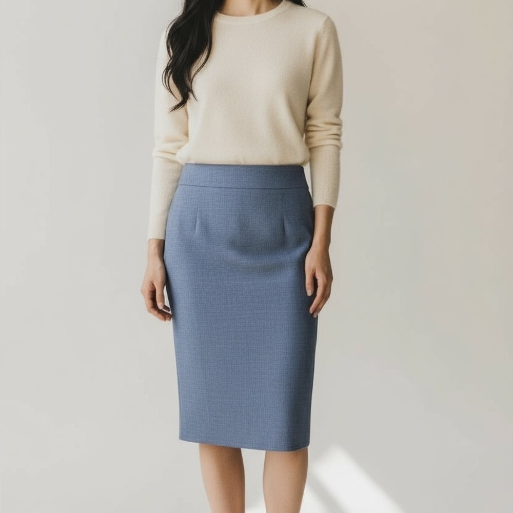 Halogen Classic Blue Pencil Skirt - Office Chic/ Workwear - Size 12